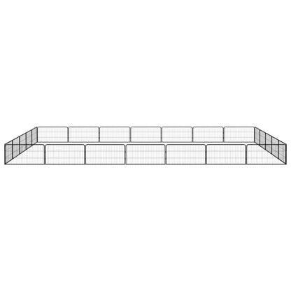 Box Cani 24 Pannelli Nero 100x50 cm Acciaio Verniciato Polvere | homemem39