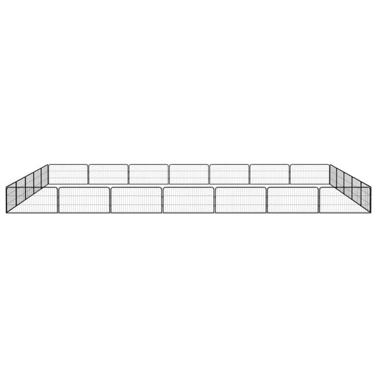 Box Cani 24 Pannelli Nero 100x50 cm Acciaio Verniciato Polvere - homemem39