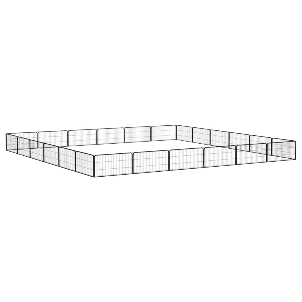 Box Cani 24 Pannelli Nero 100x50 cm Acciaio Verniciato Polvere | homemem39