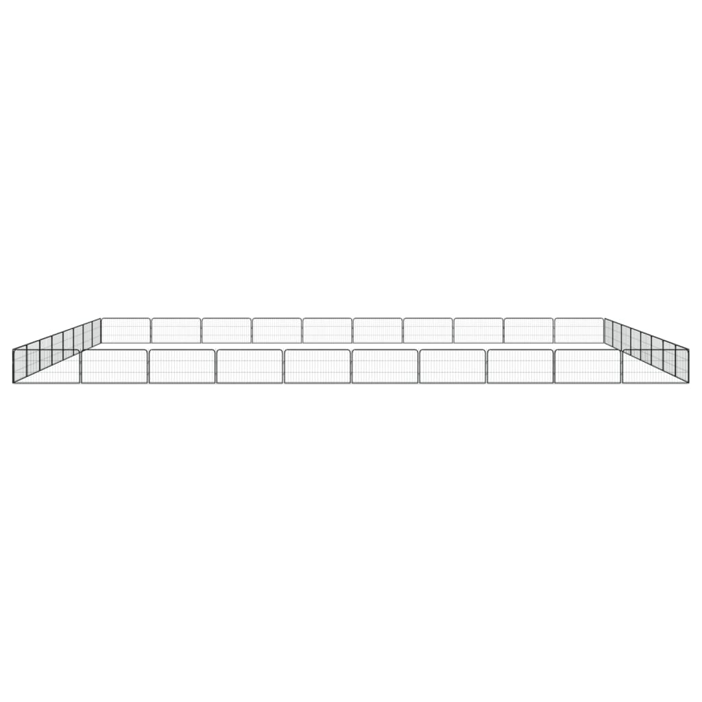 Box Cani 36 Pannelli Nero 100x50 cm Acciaio Verniciato Polvere | homemem39