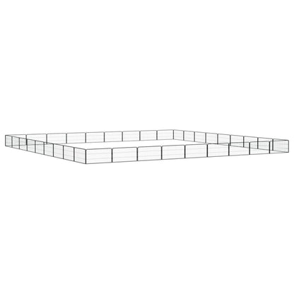Box Cani 36 Pannelli Nero 100x50 cm Acciaio Verniciato Polvere | homemem39