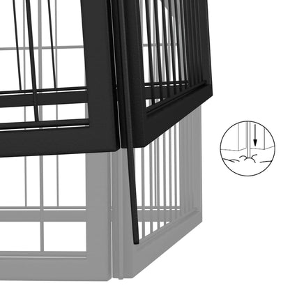 Box Cani 8 Pannelli Nero 100x50 cm Acciaio Verniciato Polvere | homemem39