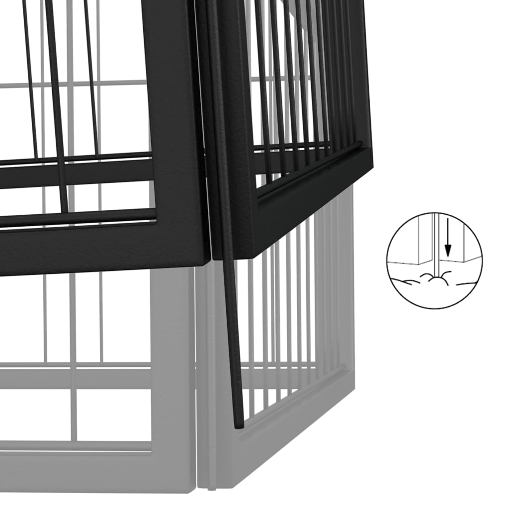 Box Cani 16 Pannelli Nero 100x50 cm Acciaio Verniciato Polvere | homemem39