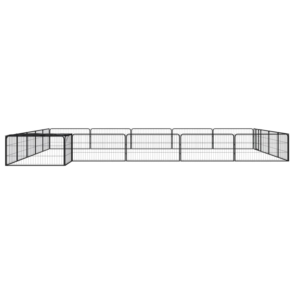 Box Cani 20 Pannelli Nero 100x50 cm Acciaio Verniciato Polvere | homemem39