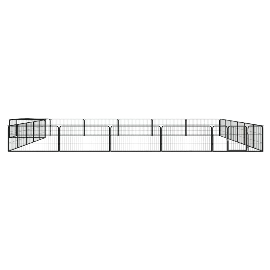 Box Cani 24 Pannelli Nero 100x50 cm Acciaio Verniciato Polvere | homemem39