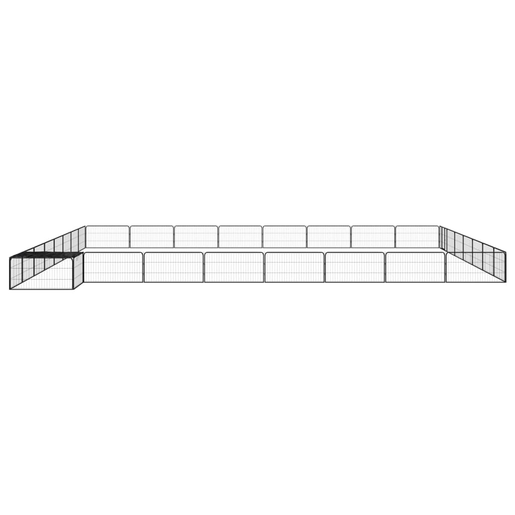 Box Cani 32 Pannelli Nero 100x50 cm Acciaio Verniciato Polvere | homemem39
