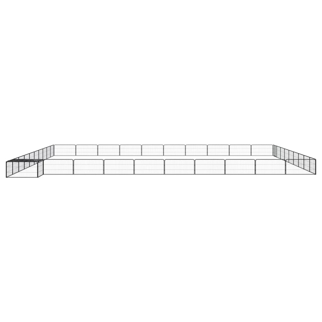 Box Cani 40 Pannelli Nero 100x50 cm Acciaio Verniciato Polvere | homemem39