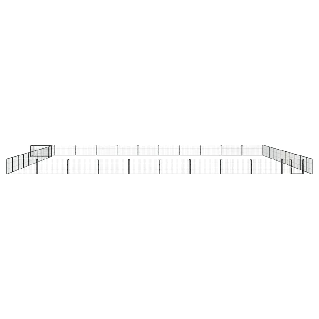 Box Cani 44 Pannelli Nero 100x50 cm Acciaio Verniciato Polvere | homemem39