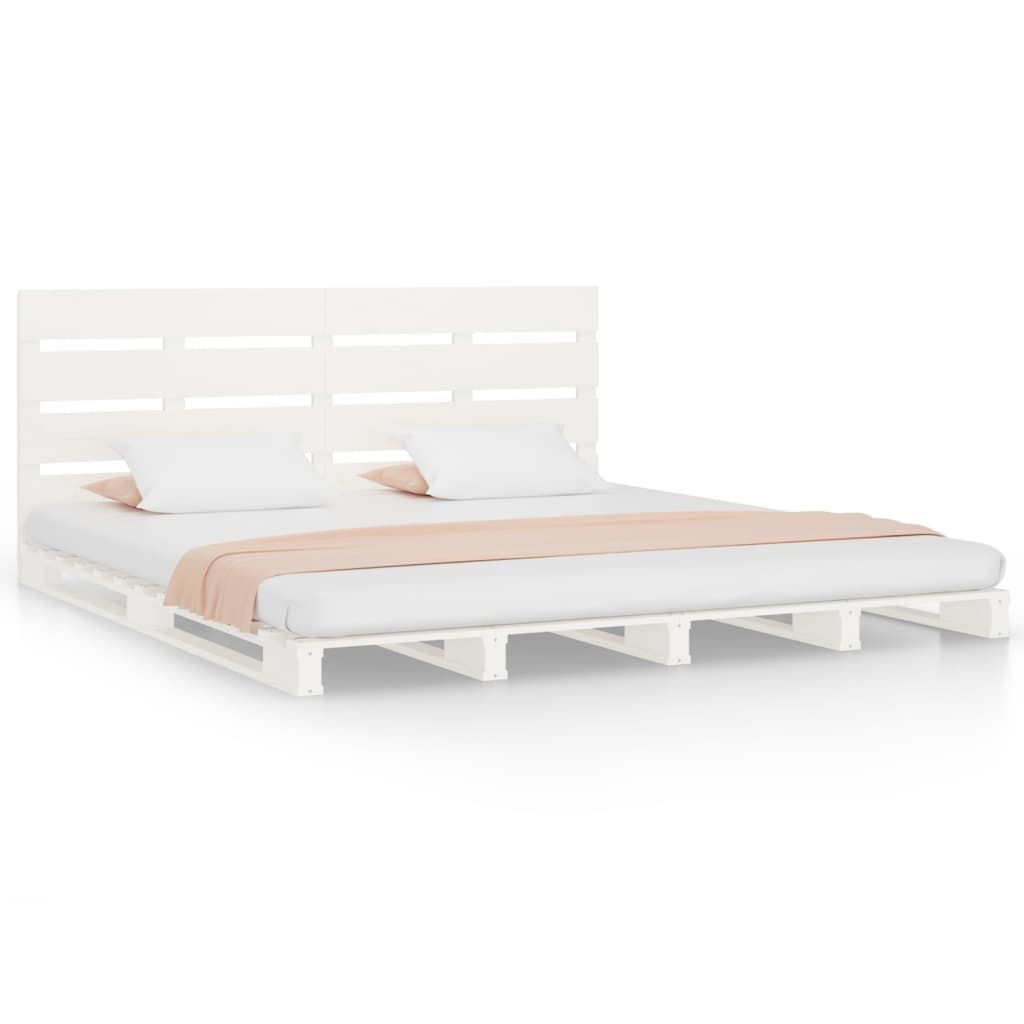 Giroletto senza Materasso Bianco 200x200 cm Legno Massello Pino | homemem39