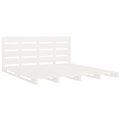 Giroletto senza Materasso Bianco 200x200 cm Legno Massello Pino | homemem39