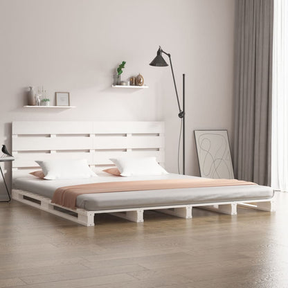 Giroletto senza Materasso Bianco 200x200 cm Legno Massello Pino | homemem39