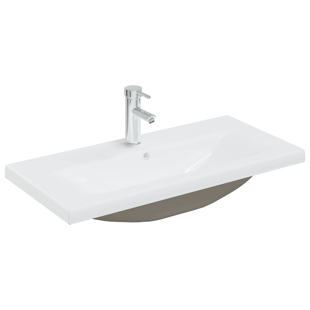 Mobile Bagno con Lavabo Integrato Rovere Fumo Legno Multistrato | homemem39