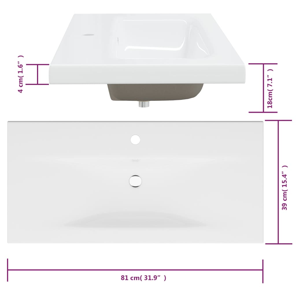 Mobile Bagno con Lavabo Integrato Rovere Fumo Legno Multistrato | homemem39