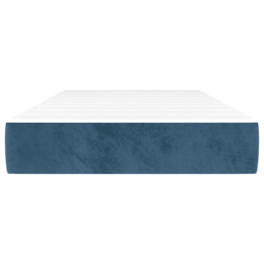 Materasso a Molle Insacchettate Rigidità Media Blu Scuro 90x200x20 cm in Velluto | homemem39