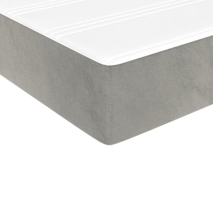 Materasso a Molle Grigio Chiaro 100x200x20 cm in Velluto - homemem39