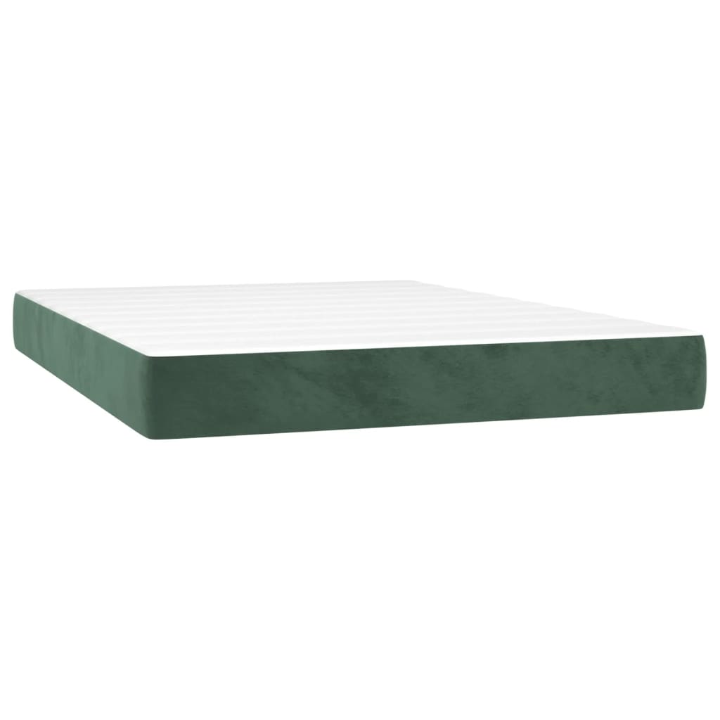 Materasso a Molle Verde Scuro 140x190x20 cm in Velluto - homemem39