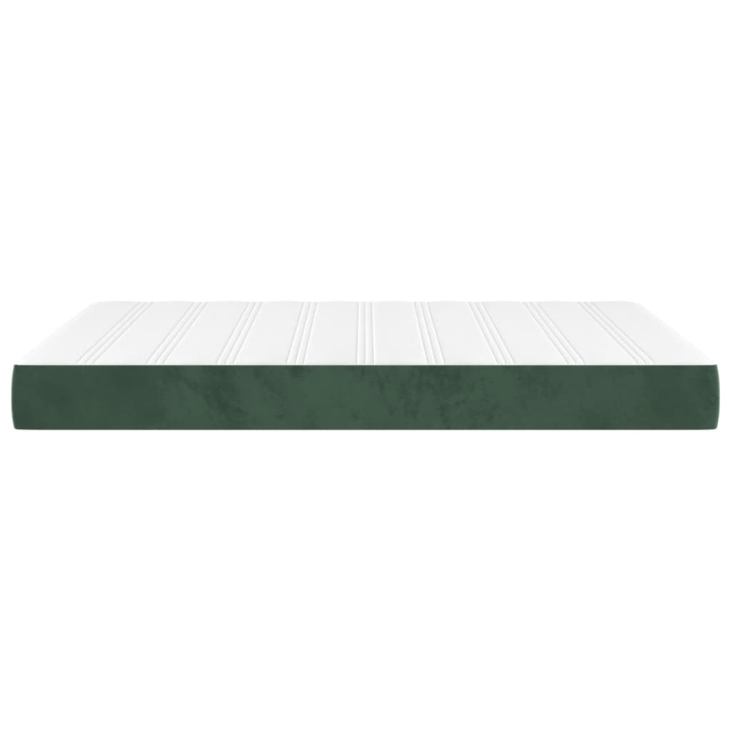 Materasso a Molle Verde Scuro 140x190x20 cm in Velluto - homemem39