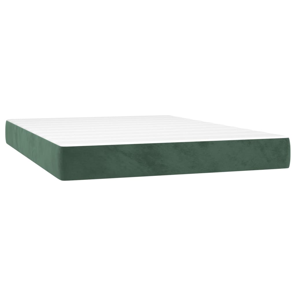 Materasso a Molle Verde Scuro 140x200x20 cm in Velluto - homemem39