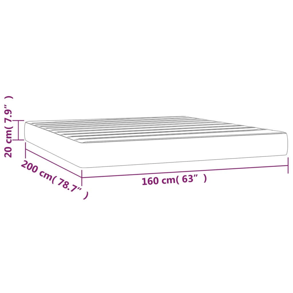 Materasso a Molle Insacchettate Rigidità Media Crema 160x200x20 cm in Similpelle | homemem39