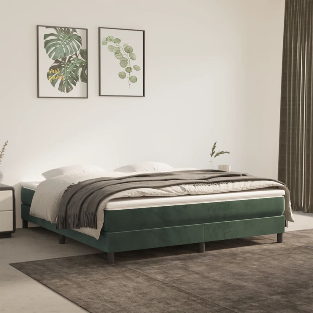 Materasso a Molle Insacchettate Rigidità Media Verde Scuro 180x200x20 cm in Velluto | homemem39