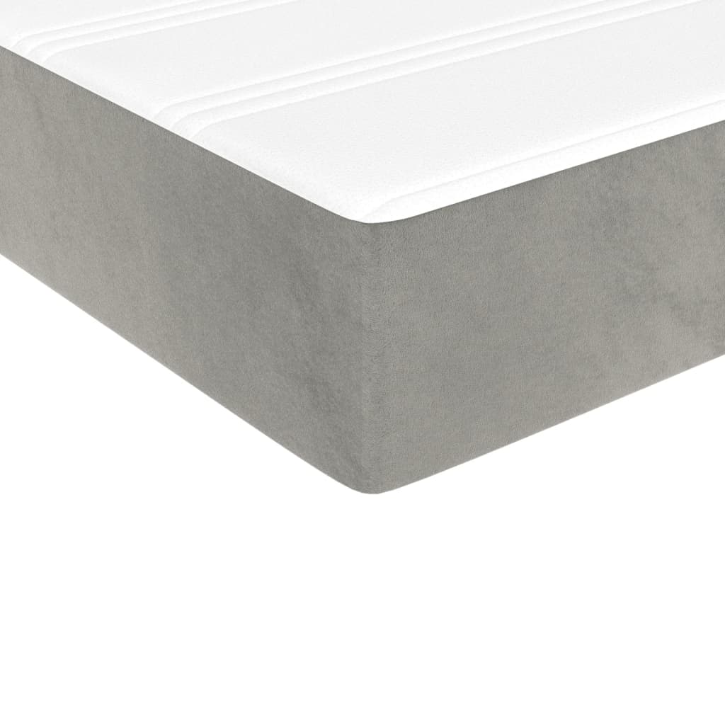 Materasso a Molle Insacchettate Rigidità Media Grigio Chiaro 100x203x20cm Twin XL in Velluto | homemem39