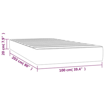 Materasso a Molle Insacchettate Rigidità Media Grigio Chiaro 100x203x20cm Twin XL in Velluto | homemem39