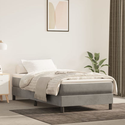 Materasso a Molle Insacchettate Rigidità Media Grigio Chiaro 100x203x20cm Twin XL in Velluto | homemem39