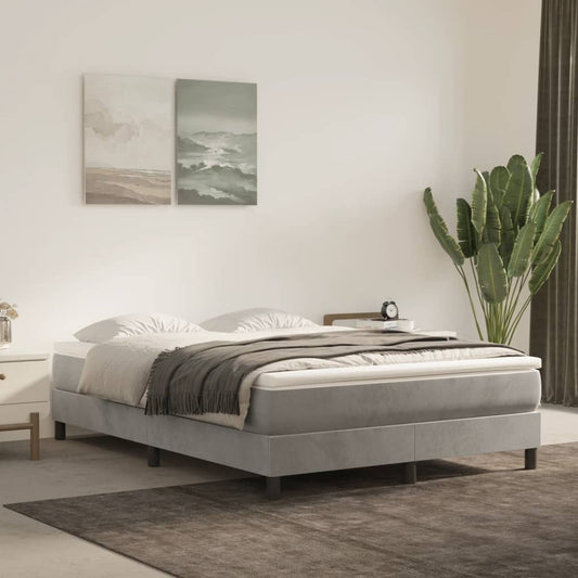 Materasso a Molle Insacchettate Rigidità Media Grigio Chiaro 137x190x20 cm in Velluto | homemem39