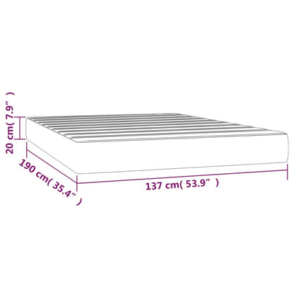 Materasso a Molle Insacchettate Rigidità Media Grigio Scuro 137x190x20 cm in Velluto | homemem39