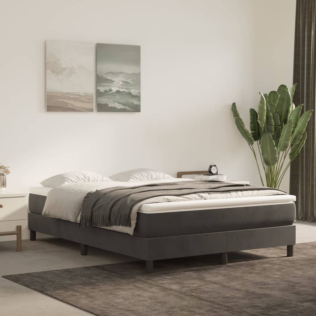 Materasso a Molle Insacchettate Rigidità Media Grigio Scuro 137x190x20 cm in Velluto | homemem39