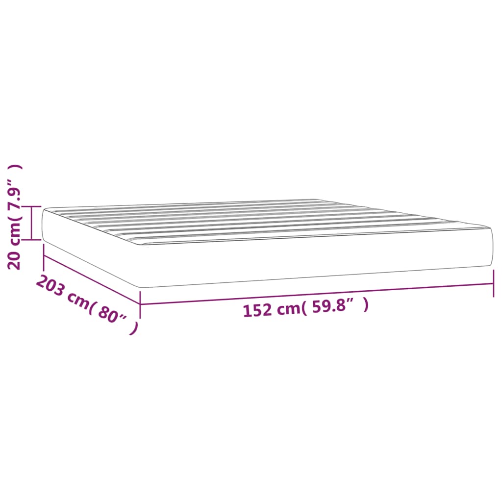 Materasso a Molle Insacchettate Rigidità Media Grigio Chiaro 152x203x20 cm Queen in Tessuto | homemem39