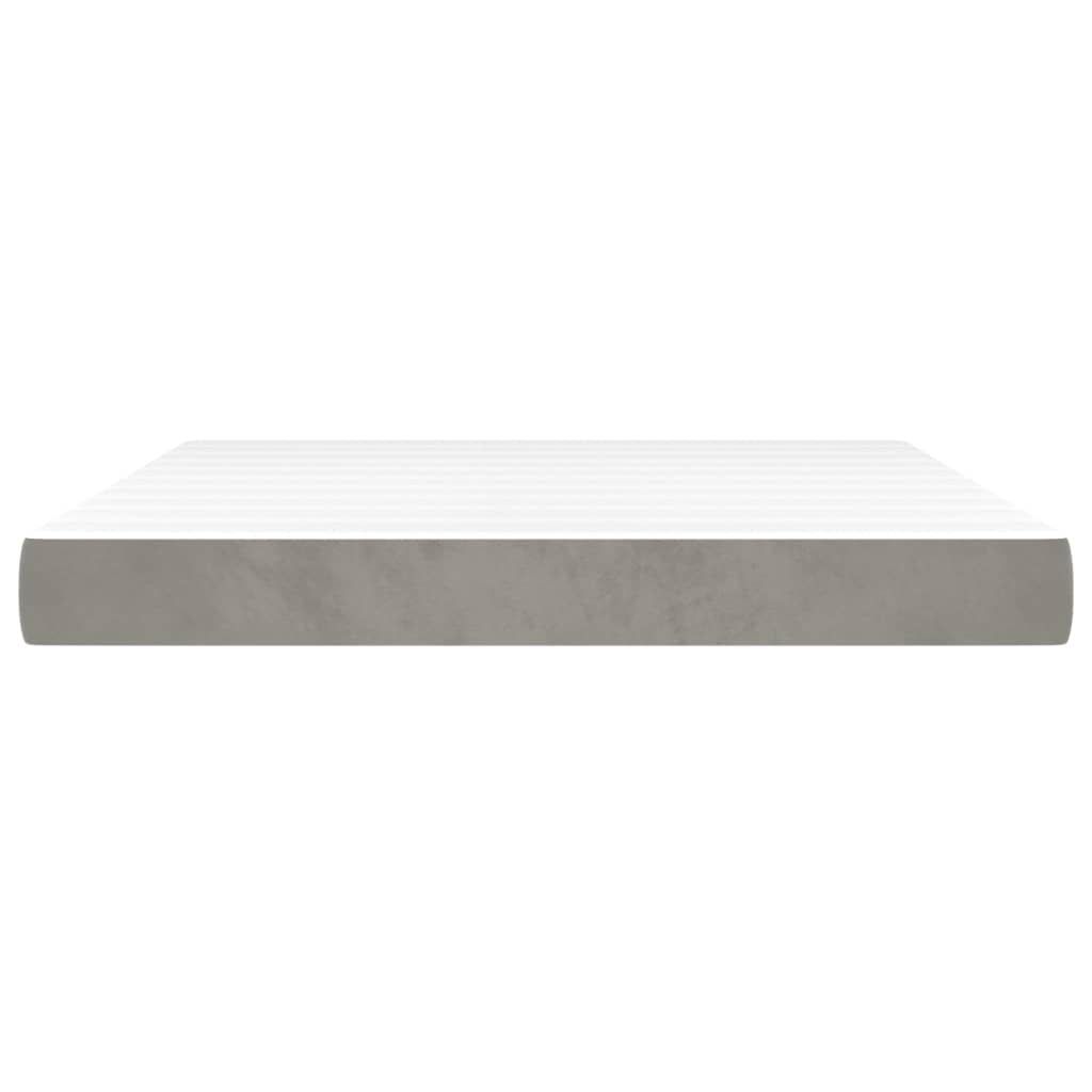 Materasso a Molle Insacchettate Rigidità Media Grigio Chiaro 152x203x20 cm Queen in Velluto | homemem39