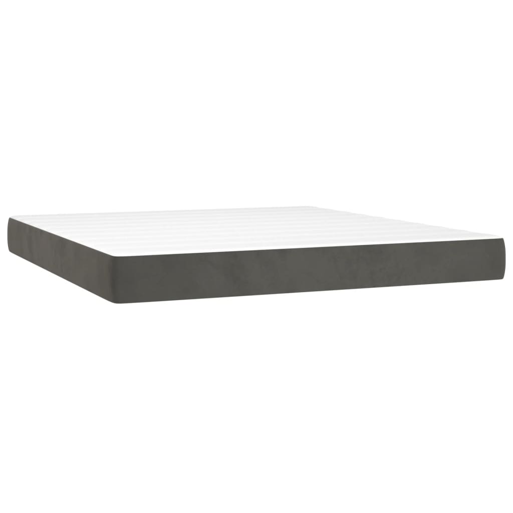 Materasso a Molle Insacchettate Rigidità Media Grigio Scuro 152x203x20 cm Queen in Velluto | homemem39