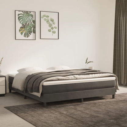 Materasso a Molle Insacchettate Rigidità Media Grigio Scuro 152x203x20 cm Queen in Velluto | homemem39