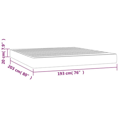 Materasso a Molle Insacchettate Rigidità Media Grigio Chiaro 193x203x20 cm King in Tessuto | homemem39