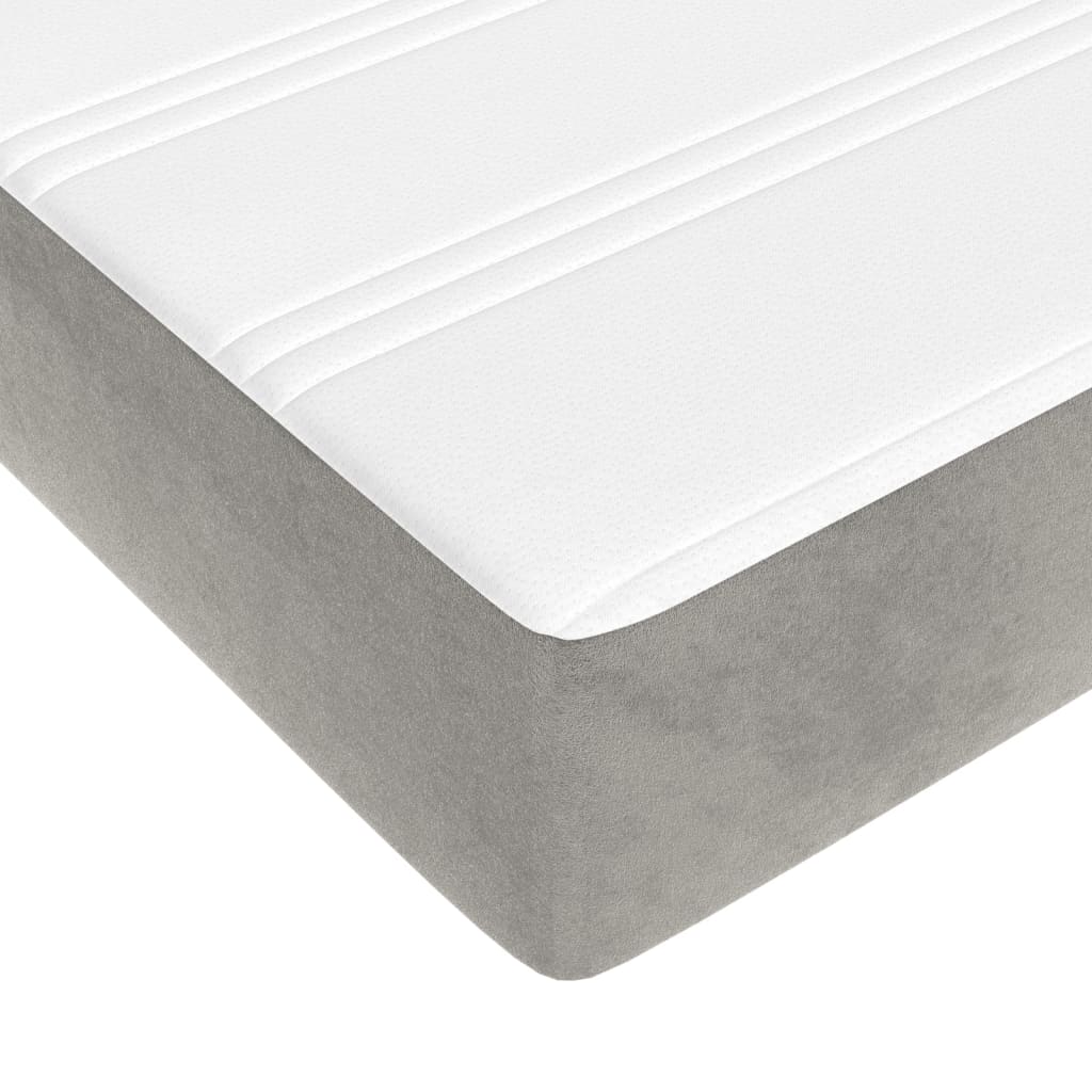 Materasso a Molle Insacchettate Rigidità Media Grigio Chiaro 193x203x20 cm King in Velluto | homemem39