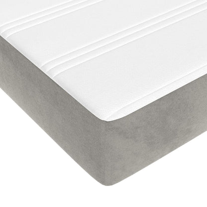 Materasso a Molle Insacchettate Rigidità Media Grigio Chiaro 193x203x20 cm King in Velluto | homemem39