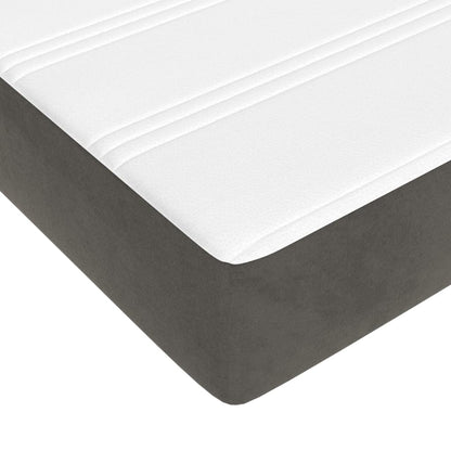 Materasso a Molle Insacchettate Rigidità Media Grigio Scuro 193x203x20 cm King in Velluto | homemem39