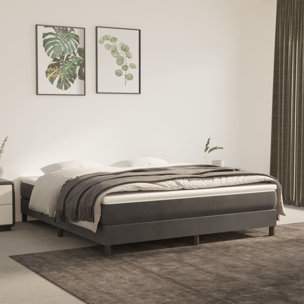 Materasso a Molle Insacchettate Rigidità Media Grigio Scuro 193x203x20 cm King in Velluto | homemem39