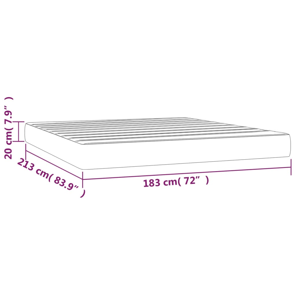 Materasso Molle Insacchettate Rigidità Media Grigio Scuro 183x213x20 cm California King Tessuto | homemem39