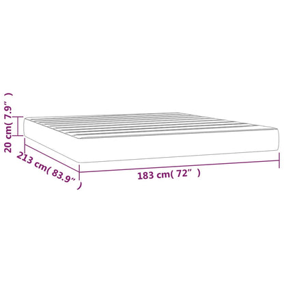 Materasso Molle Insacchettate Rigidità Media Grigio Scuro 183x213x20 cm California King Tessuto | homemem39