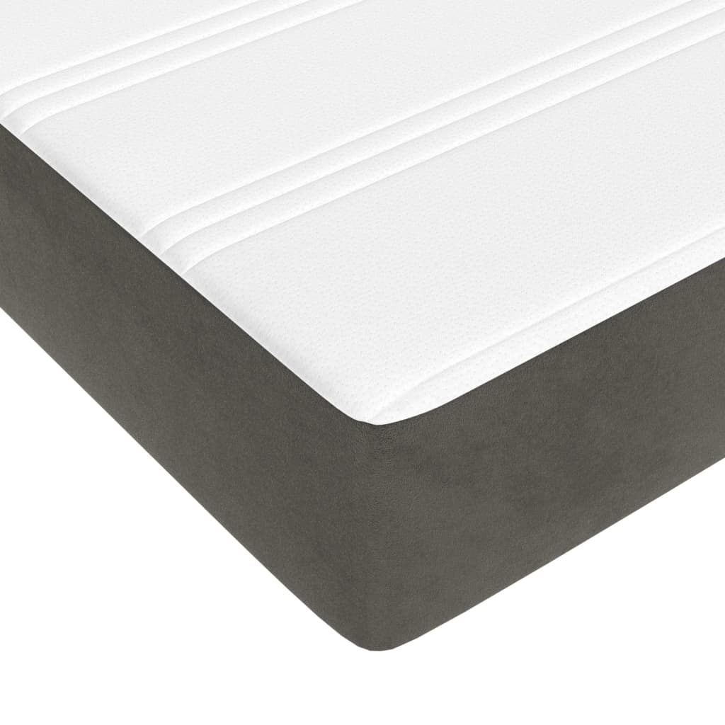 Materasso Molle Insacchettate Rigidità Media Grigio Scuro 183x213x20 cm California King Velluto | homemem39