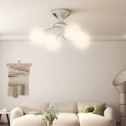Lampada da Soffitto con Paralumi in Rete per 4 Luci LED G9 - homemem39