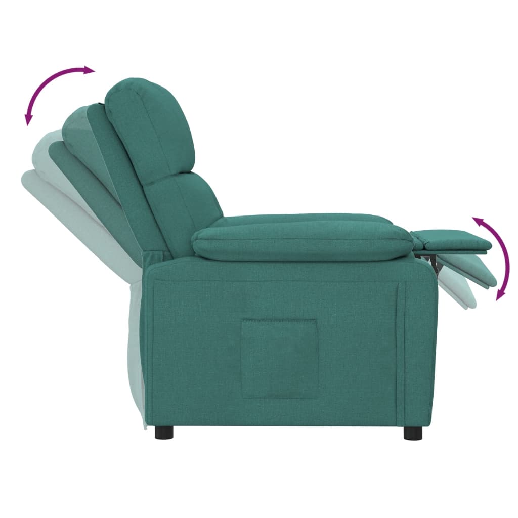 Poltrona Reclinabile in Tessuto Verde Scuro | homemem39