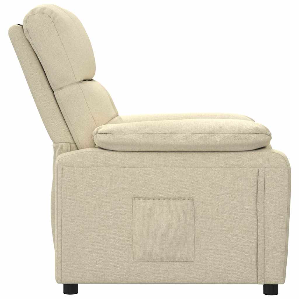 Poltrona Reclinabile in Tessuto Crema