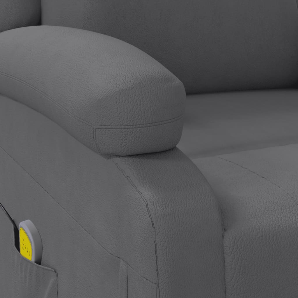 Poltrona Massaggiante Antracite in Similpelle - homemem39