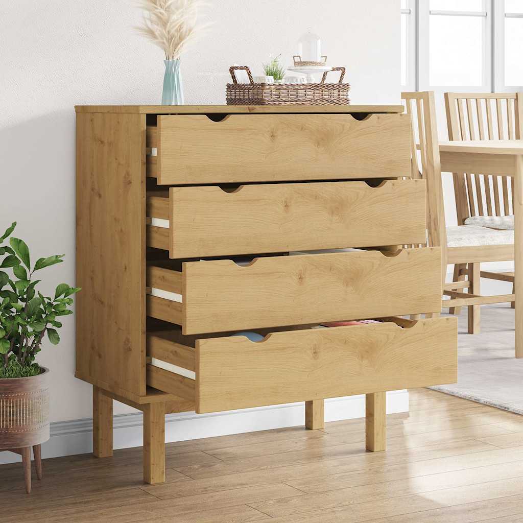 Cassettiera OTTA 76,5x39,5x90 cm in Legno Massello di Pino | homemem39