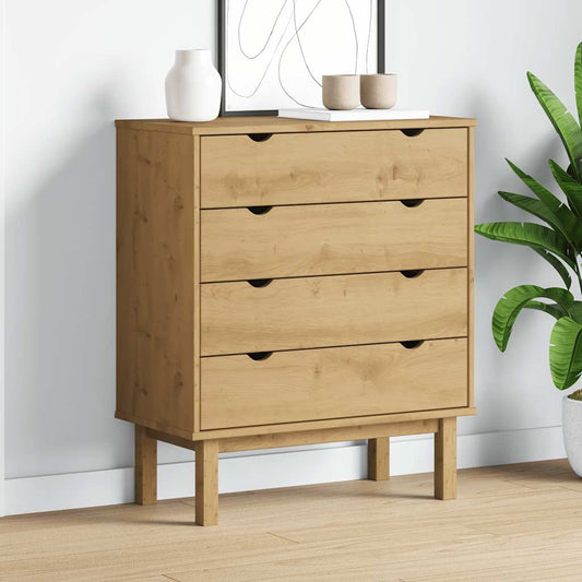 Cassettiera OTTA 76,5x39,5x90 cm in Legno Massello di Pino