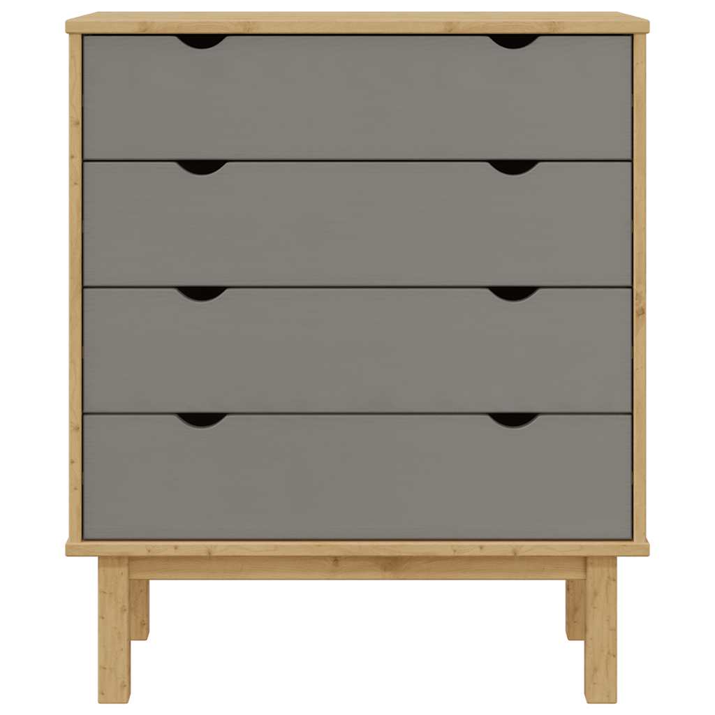 Cassettiera OTTA Marrone e Grigio 76,5x39,5x90 cm Legno di Pino | homemem39