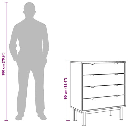 Cassettiera OTTA Marrone e Grigio 76,5x39,5x90 cm Legno di Pino